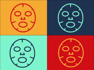 Kore Kozmetik Yüzü Maske Şablonu, Kore Düz Simgesi, yüz, kozmetik Koreli, yüz, kozmetik