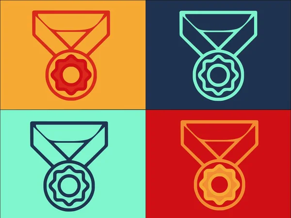 Modelo Logotipo Medalha Educação Inclusiva Ícone Liso Simples Educação Ícone —  Vetores de Stock