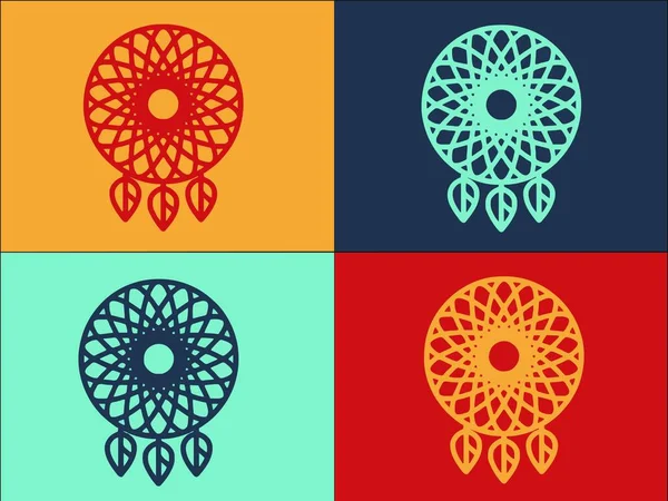 Indian Dream Catcher Logo Template Einfache Flache Ikone Von Indian — Stockvektor