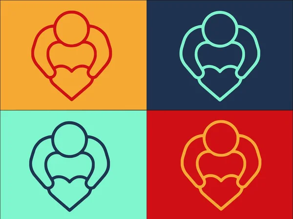 Inlove Human Logo Template Egyszerű Lapos Ikon Emberi Inlove Ember — Stock Vector