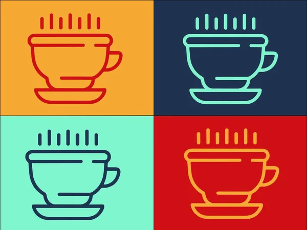 Modèle Logo Tasse Cuisine Icône Plate Simple Cuisine Tasse Tasse — Image vectorielle