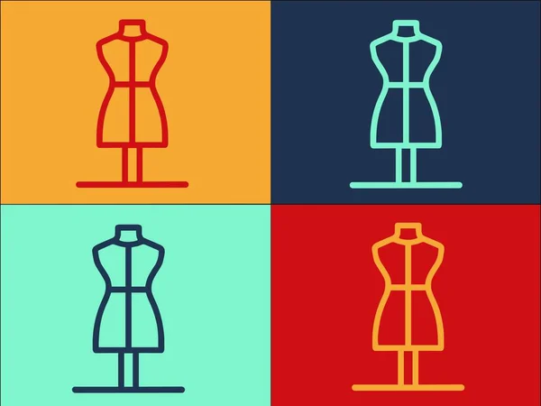 Örgü Manequin Logo Şablonu Manequin Basit Düz Simgesi Moda Illüstrasyon — Stok Vektör