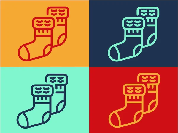 Dzianiny New Socks Szablon Logo Simple Flat Ikona Mody Ciepłe — Wektor stockowy