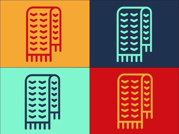 Modèle Logo Écharpe Tricoter Simple Icône Plate Écharpe Hiver Écharpe — Image vectorielle