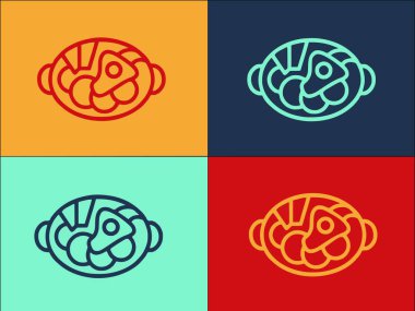 Kore Akşam Yemeği Logosu Şablonu, Basit Düz Yemek Simgesi, Yemek, Öğle Yemeği, Öğle Yemeği