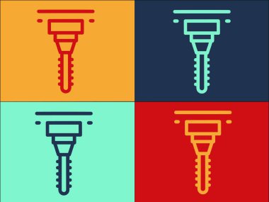 Çalışma Değirmeni Logo Şablonu, Endüstrinin Basit Düz Simgesi, Makine, İşçi Endüstrisi, Makine, İşçi