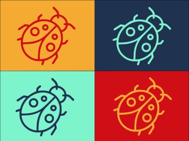 Uğur böceği logo şablonu, böceğin basit düz simgesi, uğur böceği, uğur böceği, uğur böceği, uğur böceği,