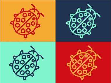 Uğur böceği biyolojisi logo şablonu, böceğin basit düz simgesi, uğur böceği, uğur böceği, uğur böceği, uğur böceği,