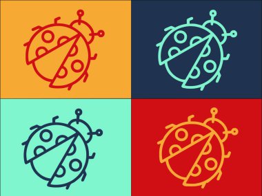 Uğur böceği logo şablonu, uğur böceği, uğur böceği, uğur böceği, böceği, böceğinin basit yassı simgesi