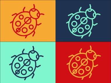 Uğur kuşu Macro Logo Şablonu, Böcek, böcek, uğur böceği, uğur böceği, uğur böceği