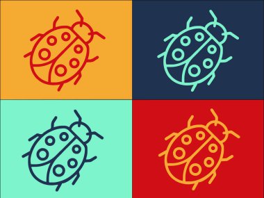 Uğurböceği Vahşi Yaşam Logo Şablonu, Vahşi yaşamın basit yassı, uğur böceği, uğur böceği, uğur böceği, uğur böceği