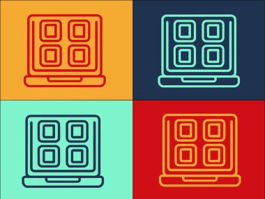 Laptop Ebook Logo Şablonu, İnternet 'in Basit Düz Simgesi, Laptop, Bilgisayar