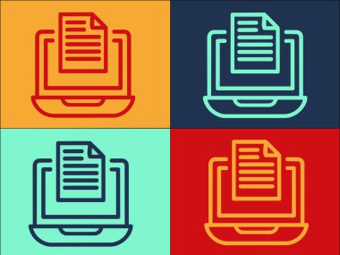 Laptop Güvenlikli Veri Logosu Şablonu, Teknolojinin Basit Düz Simgesi, Güvenlik, Veri