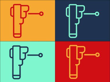 Lazer Termometre Aygıt Logo Şablonu, Teçhizatın Basit Düz Simgesi, Sıcaklık, Lazer