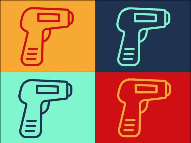 Lazer Termometre Logo Şablonu, Ekranın Basit Düz Simgesi, Termometre, Eşitlik