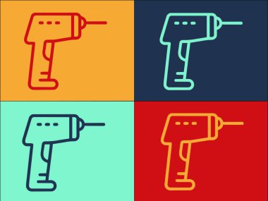 Lazer Termometre Uzaklık Logo Şablonu, Mesafenin Basit Düz Simgesi, Isı, Sıcaklık