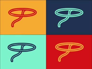 Lasso Logo Şablonu, Kement 'in Basit Düz Simgesi, Kovboy, Western