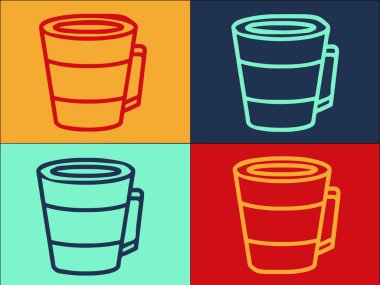 Latte Logo Şablonu, Latte 'nin Basit Düz Simgesi, İçecek, Kafe