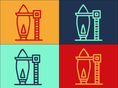 Yıldız Gemisi Logo Şablonu, Roketin Basit Düz Simgesi, Fırlatma, Uzay Gemisi