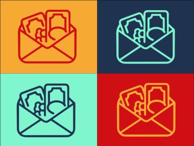 Çamaşır Para Zarfı Logo Şablonu, Basit Düz Para Simgesi, Çamaşır, Yozlaşma