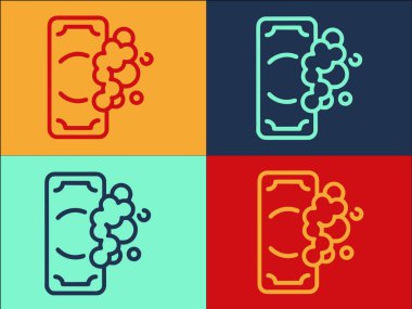 Çamaşır Parası Güçlü Yıkama Logosu Şablonu, Basit Düz Aşk Simgesi, Okuma, Çevirme