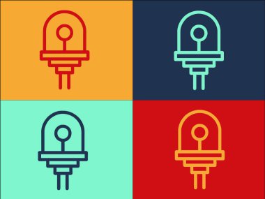 Led Light Diode Logo Şablonu, Lider, Işık, Diyot 'un Basit Düz Simgesi