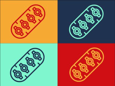 Led Strip Ampul Logo Şablonu, Basit Düz Işık Simgesi, Strip, Parlak