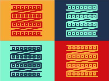 Led Strip Lights Logo Şablonu, Basit Düz Işık Simgesi, Liderlik, İç