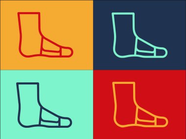 Bacak Bandajı Logo Şablonu, Basit Düz Bakım Simgesi, Tedavi, Sağlık