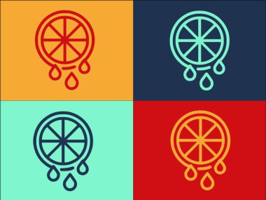 Limon Suyu Logo Şablonu, Limonun Düz Simgesi, Meyve Suyu, Meyve