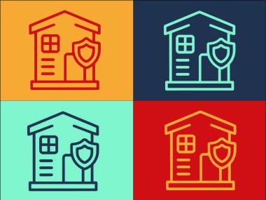 Sorumluluk Güvenlikli Ev Logosu Şablonu, Yükümlülüğün Basit Düz Simgesi, Risk, Özellik