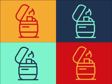 Daha Hafif Alev Logosu Şablonu, Alevin Basit Düz Simgesi, Işık, Işık