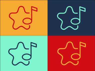 Parça Listesi Logo Şablonu, Çalma Listesinin Basit Düz Simgesi, Müzik, Teknoloji