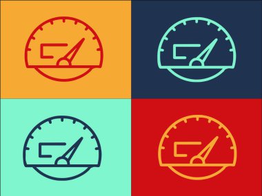 Doğrusal Araç Kontrol Paneli Logo Şablonu, Basit Düz Araba Simgesi, Simge