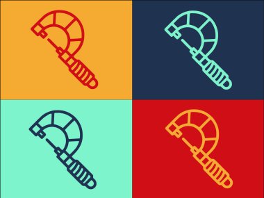 Doğrusal Mikrometre Logo Şablonu, Ölçeğin Basit Düz Simgesi, Mikrometre, Aygıt