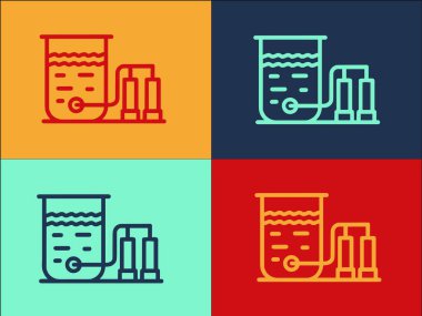 Sıvı Filtre Sistemi Logo Şablonu, Filtrenin Basit Düz Simgesi, Sıvı, Filtreleme