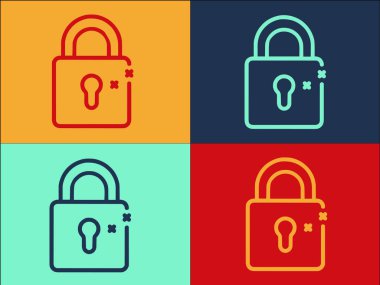 Kilitli Sindirim Logosu Şablonu, Basit Düz Kilit Simgesi, Tıp, Anahtar