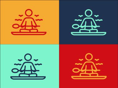 Uzun Sup Sörf Sörf Logosu Şablonu, Basit Düz Spor Simgesi, Sup, Yönetim Kurulu