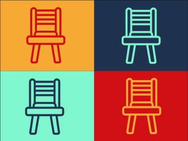 Salon Sandalyesi Logo Şablonu, Salonun Basit Düz Simgesi, Sandalye, Tasarım