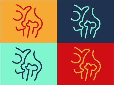 Lumbar yaralanma logo şablonu, basit düz yaralanma simgesi, bel kemiği, ağrı