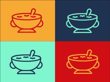 Öğle Yemeği Logosu Şablonu, Basit Düz Öğlen Yemeği Simgesi, Sağlıklı, Yemek