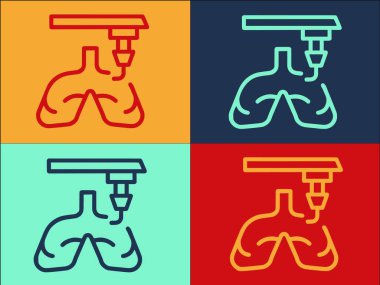 Akciğerler Biyobasım Logosu Şablonu, Basit Düz Bilim, Kalp, Ekipman Simgesi