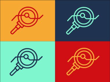 Büyütme Piyasa Logosu Şablonu, Basit Düz İşletme Simgesi, Pazarlama, Konsept