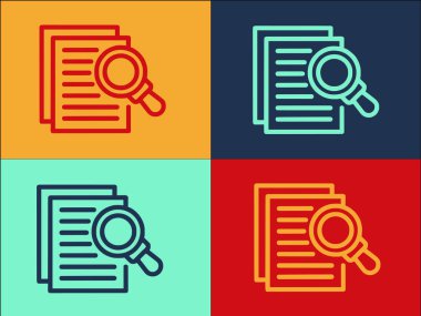 Büyütme Kağıtları Logo Şablonu, Basit Düz Kağıt Simgesi, Büyüteç, İş Simgesi