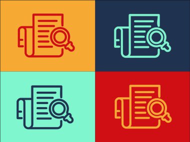 Büyütme Kağıt Logo Şablonu, Basit Düz Kağıt Simgesi, Büyüteç, İş Simgesi