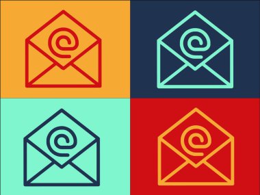 Posta Zarfı Logo Şablonu, Basit Düz Posta Simgesi, Harf, Zarf