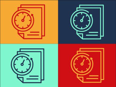 Hızlı Posta Zaman Raporu Logo Şablonu, Hızlı, Simge, Zaman Simgesi Basit Düz Simgesi