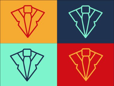 Man Tie Logo Şablonu, Basit Düz Erkek Simgesi, Kravat, Erkek