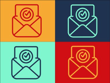 Yönetici E- posta Logo Şablonu, E- postanın Basit Düz Simgesi, Yönetim, İş Simgesi