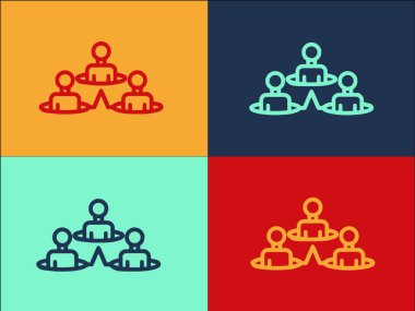 Yönetici Hiyerarşi Logo Şablonu, Basit Düz Hiyerarşi Simgesi, Yönetim, İş Simgesi